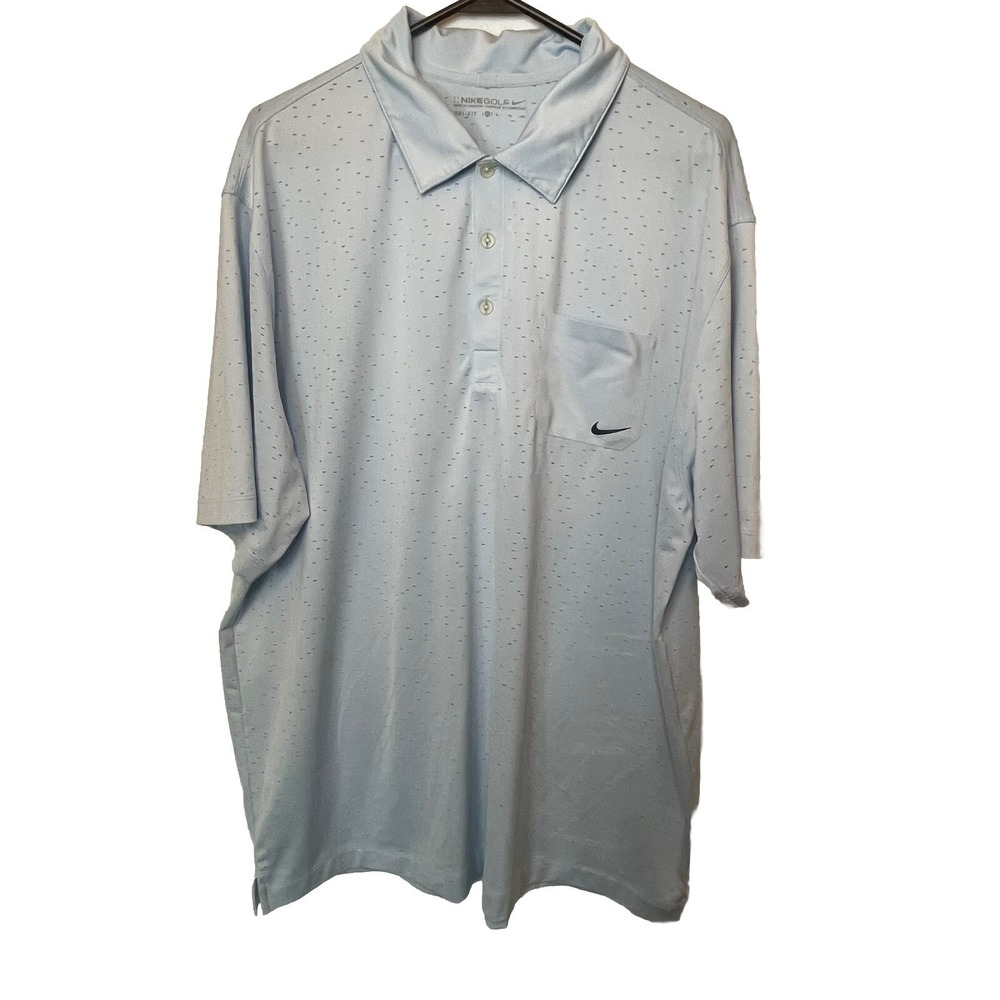 Nike Golf Men's Dri-Fit Polo Modern Mesh Breathable Light Blue Men Size XL